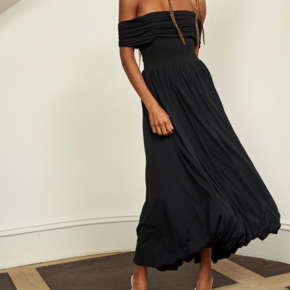 NWT La Ligne Grace Off-the-shoulder Stretch-jersey Midi Dress Sz L - Picture 1 of 7